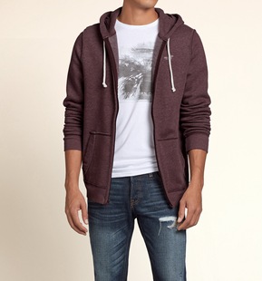 超经典 正品 海鸥hol ister 拉链带帽卫衣N601 帅气