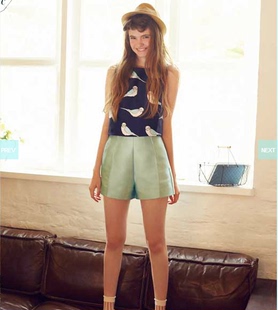 香蕉风尚 ZG款 时尚缎面 好版型 时尚 休闲短裤 女O377