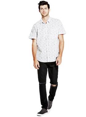 美式G猜 80欧 超靓几何印花 帅气好版型 短袖衬衫R500