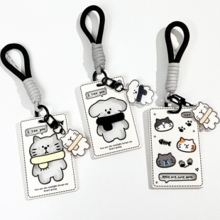 透明滑盖卡套挂绳挂链学生胸牌校卡卡包工牌证件套ic卡保护套创意