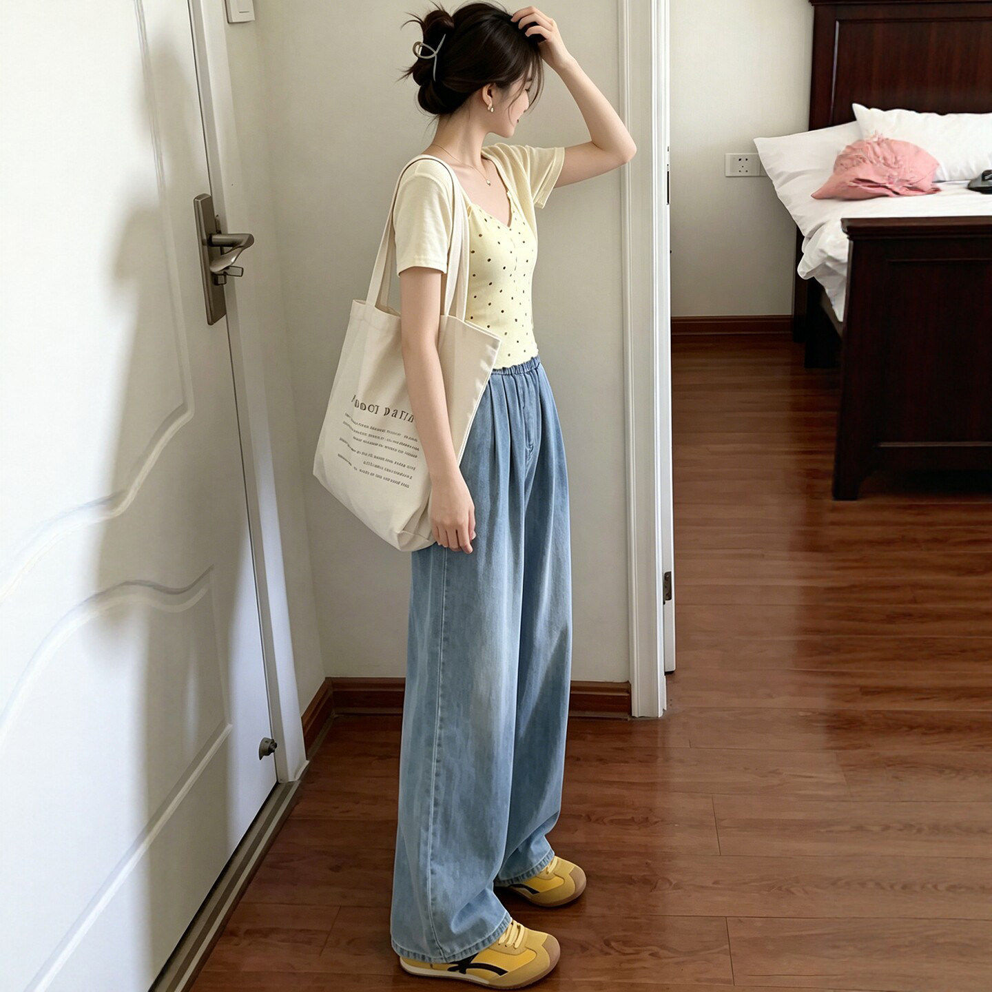 蓝色天丝直筒牛仔裤女2026新款夏薄款高腰长裤小个子冰丝阔腿裤子