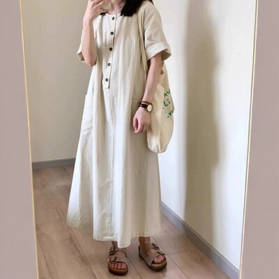高级感孕妇装女夏季大码裙可哺乳裙子舒适透气夏装洋气孕期连衣裙 — 1