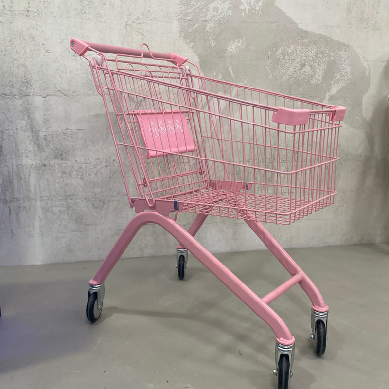 粉色大号少女购物车手推车小推车 摆摊摄影道具零食店饰品店商场