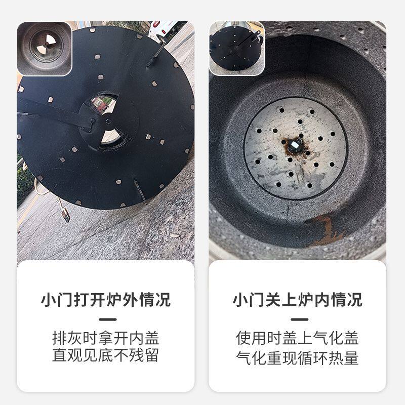 猛火无烟新款节能加厚铸铁内胆便捷环保颗粒煤炭木材气化炉灶