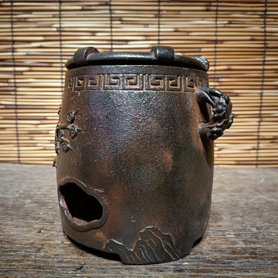 山西仿古铸铁 禧上眉梢 炭火炉温酒煮茶案头摆件复古陈设收藏怀旧