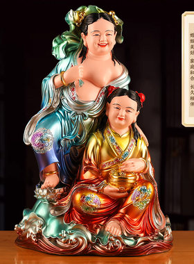 和合二圣家用神像摆件结婚工艺品