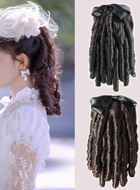 假发女高马尾仿真复古旗袍发型金粉世家民国罗马卷长发假马尾辫子