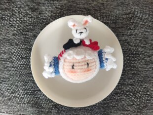 手工diy毛线钩织制品成品创意玩偶大白兔奶糖团子挂件可做花束