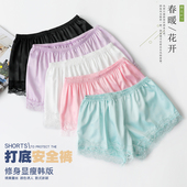 防走光女夏外穿大码 百搭短裤 宽松韩版 保险裤 黑蕾丝薄款 打底安全裤