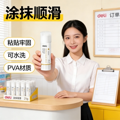 得力强力高粘固体胶棒财务用