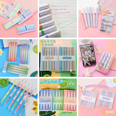 荧光笔6PCS pastel highlighters fluorescent pen highlighter