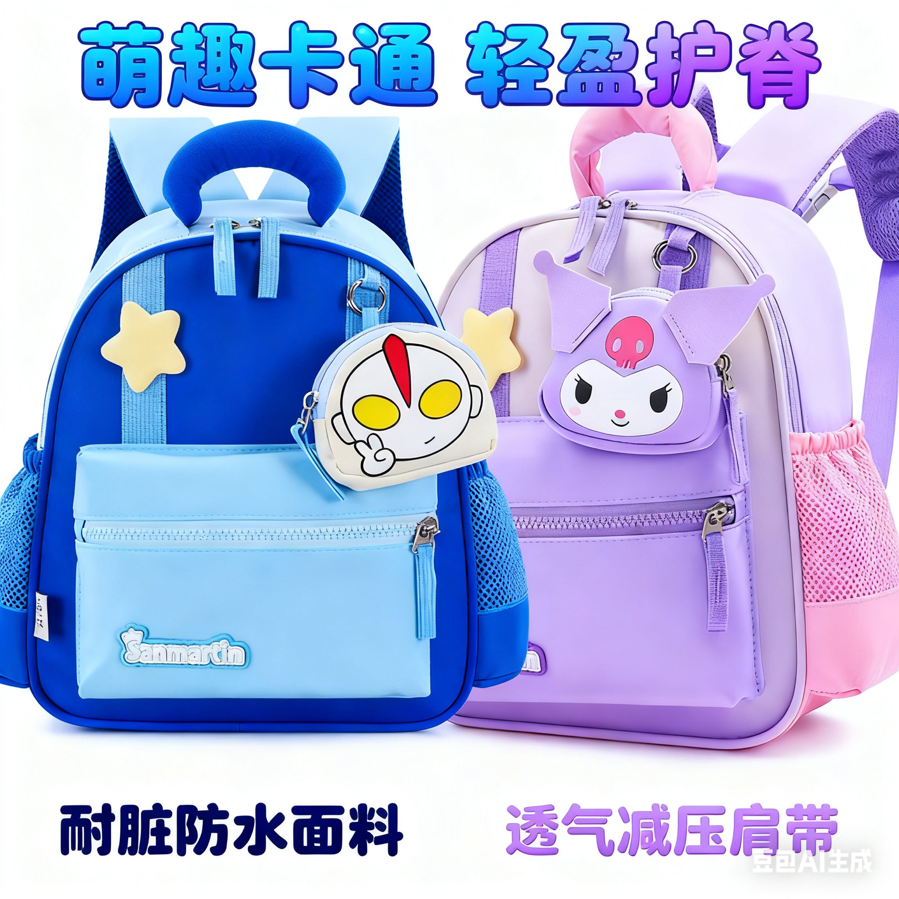 卡通幼儿园书包2-6岁女童超轻护脊双肩包宝宝入园萌趣可爱小背包f,玩具/童车/益智/积木/模型,书包,淘宝优惠券,粉丝福利购,淘宝优惠卷