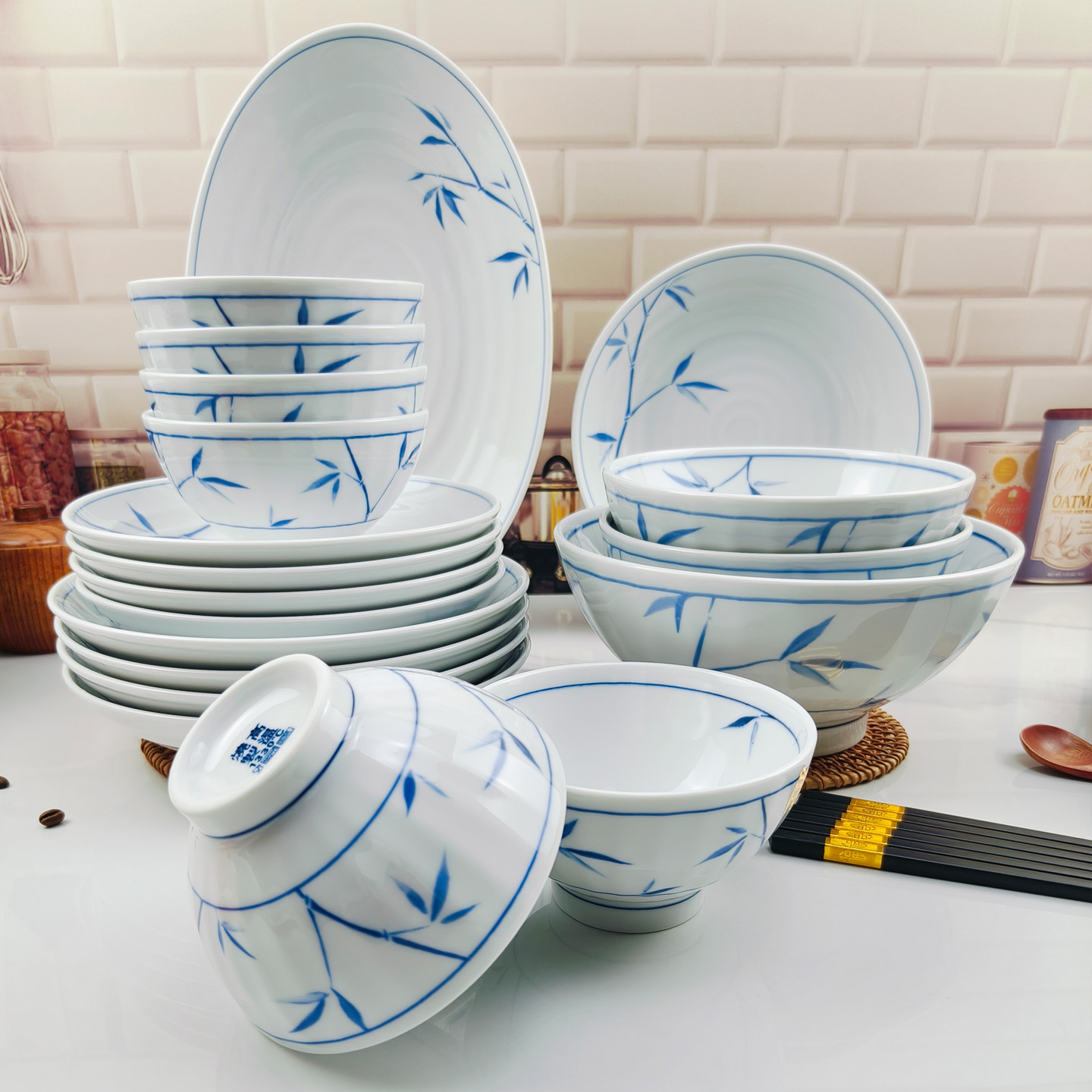 景德镇高温釉下彩餐具套装