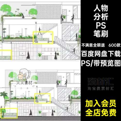 园林景观PS笔刷PS黑人图600款岛妹各种和小人物人物分析世