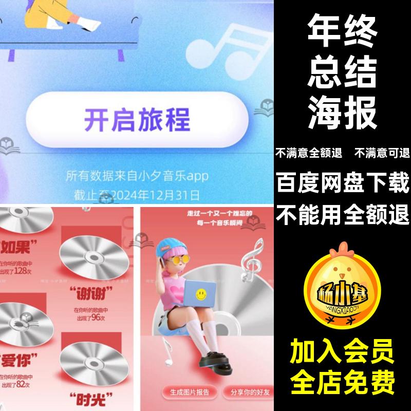 应用平台海报总结报告画风可爱模板用户手机年终APPPSD插用户可爱