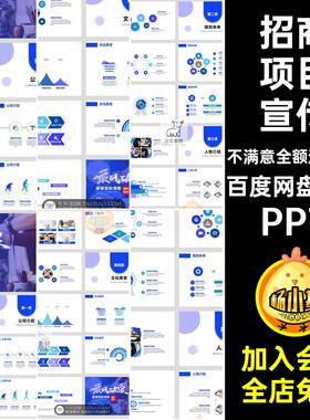 蓝色企业宣传大气模板1款团队PPT招商项目公司简介高端品牌推广