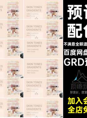 黄白黑粉肤色皮肤渐变变色PS预设配色颜色梯度插件grd格式P
