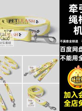 牵引绳样机提案效果图图案智能宠物VI贴图印花PSD图案提案贴
