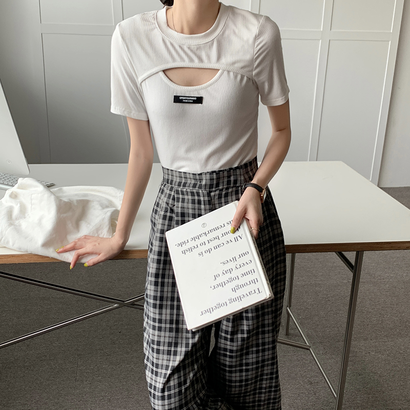 Real shot real price control summer new Korean slim top short sleeve T-shirt