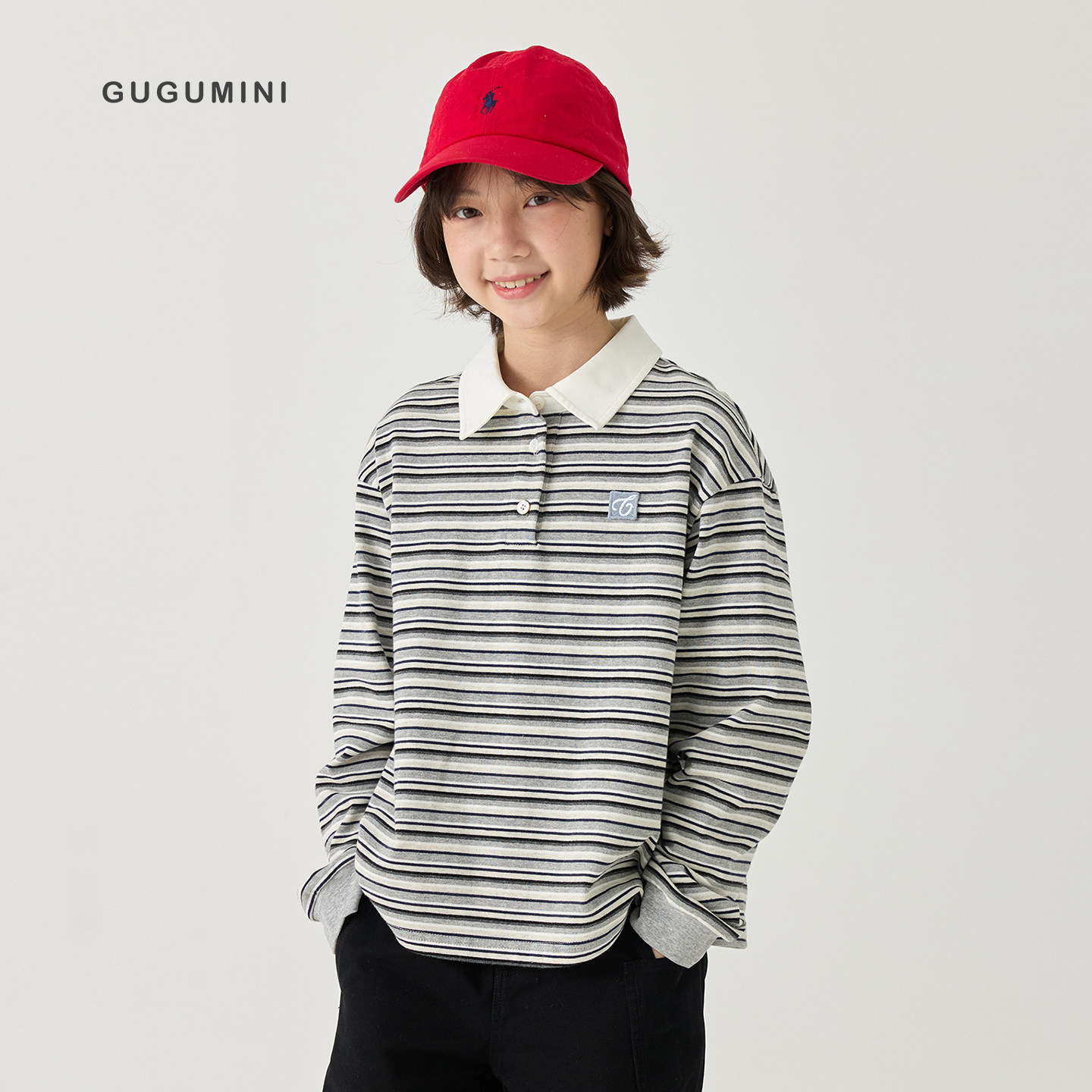 gugumini童装2026秋季条纹上衣图片