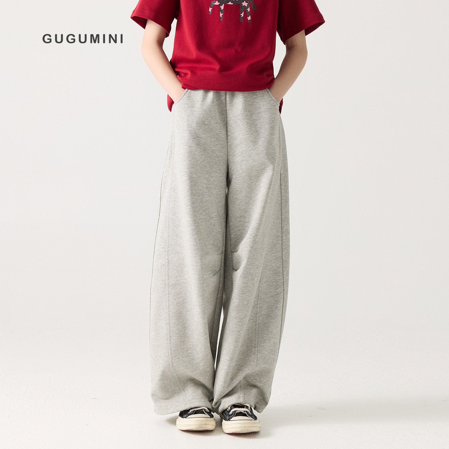 gugumini童装女童2026春新款柔软透气亲肤宽松结构款百搭运动长裤,童装/婴儿装/亲子装,裤子,淘宝优惠券,粉丝福利购,淘宝优惠卷