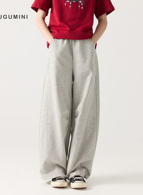 gugumini童装女童2026春新款柔软透气亲肤宽松结构款百搭运动长裤