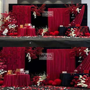 订婚背景布幔婚礼宴会厅装饰牛奶丝布幔帷幔酒店现场结婚布置布料