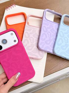 新款硅胶豹纹适用iPhone17PM手机壳苹果16promax时尚15PM保护套14