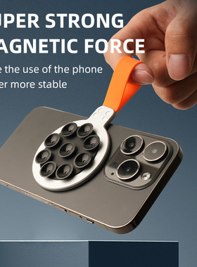 跨境新款Magsafe硅胶吸盘磁吸手机支架墙壁博主旅游vlog稳固吸附