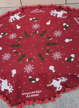 年末礼物/圣诞鹿印花手工玫瑰花毯子精美民族风活性午睡办公喜庆