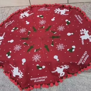 年末礼物/圣诞鹿印花手工玫瑰花毯子精美民族风活性午睡办公喜庆