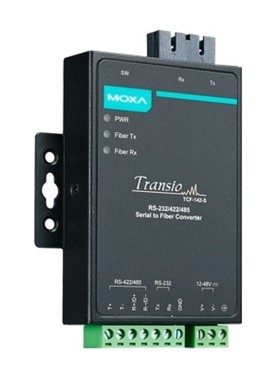 /  TCF-142-S-ST-T 工业级 RS-232/422/485 转光纤转换器