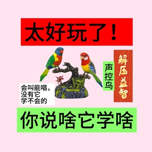 厂家直销录音会学人说话仿真鹦鹉声控小鸟儿童感应玩具装饰摆件厂