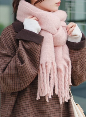 流苏围脖超厚实流苏日式女冬季