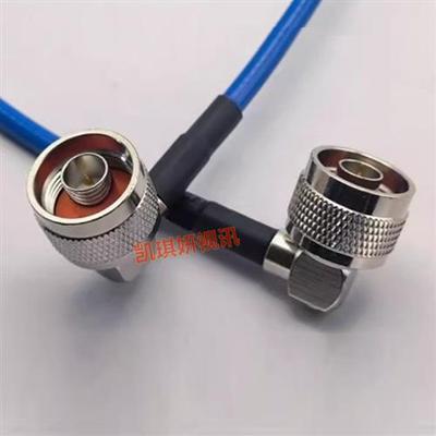 NJJW蓝色RG142射频工业级AP信号馈线 N公弯转N公弯高频PUR蓝色线