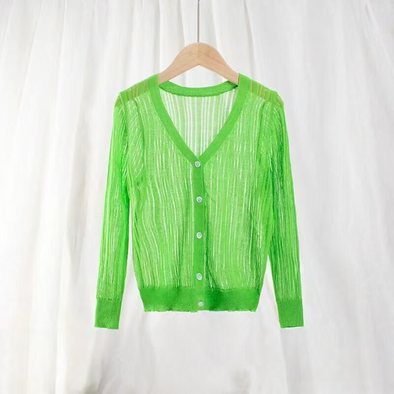 女童防晒衣针织开衫2025夏季洋气中大童超薄冰丝透气防紫外线外套