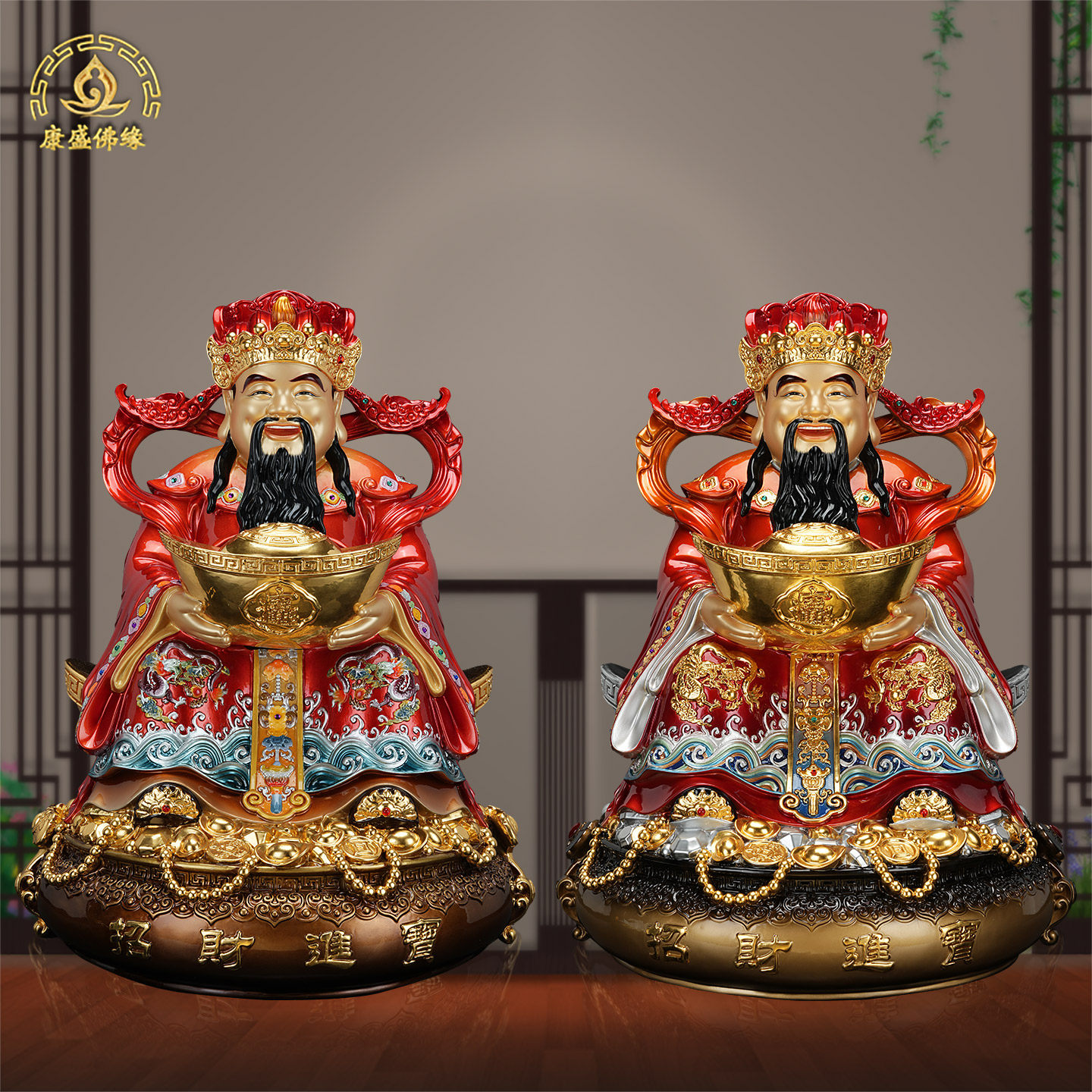 纯铜财神爷佛像店铺家用招财摆件