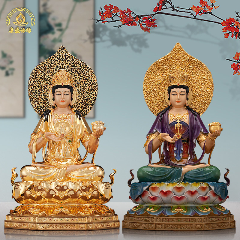 纯铜鎏金坚牢地神像大地母神地天财宝护法神财富功德神家用摆件