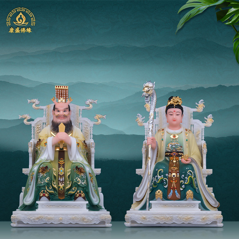 龙王龙母神像汉白玉佛像青衣龙王爷龙母娘娘家用供奉摆件保平安