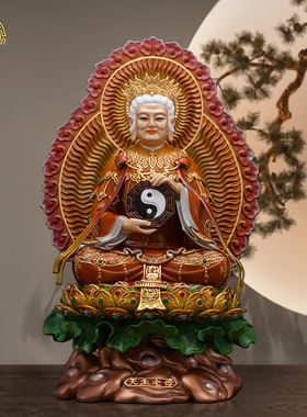 纯铜供奉无生老母像中式家居摆件