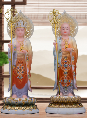 汉白玉中式客厅站地藏王菩萨佛像