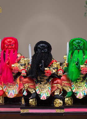 法主公三兄弟神像洪公肖公张公都天圣君客厅桌面人物树脂佛像摆件