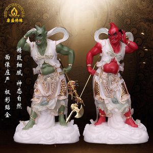 千里眼顺风耳神像妈祖护法汉白玉