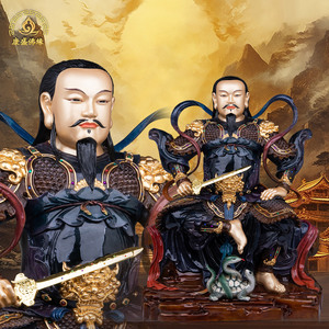 黄铜热着色真武大帝神像家居摆件