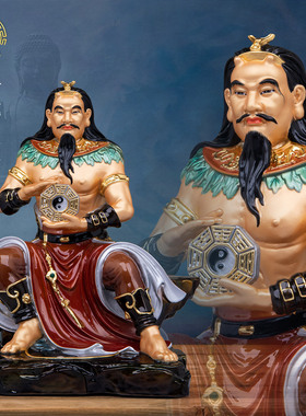 纯铜伏羲大帝像家用风水供奉摆件