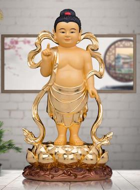 太子浴佛铜像客厅黄铜摆件中式