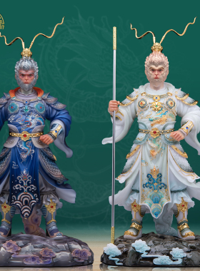 齐天大圣神像汉白玉中式客厅彩绘