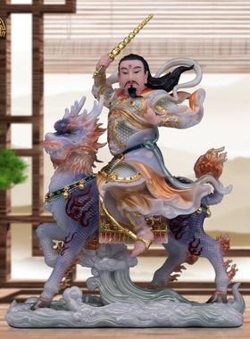 汉白玉九天应元雷声普化天尊神像