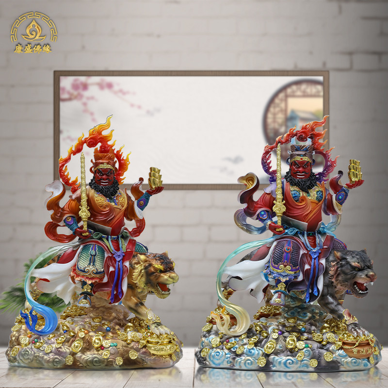 骑虎赵公明摆件武财神镇宅供奉赵元帅佛像办公室前台财神招财