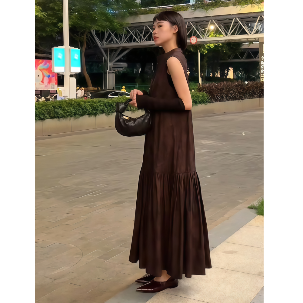 2026年春季新款时尚法式港风高级感气质减龄显瘦无袖背心连衣裙女